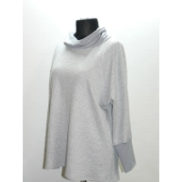 Tunika TRAPEZOWA z luźnym golfem - plaster miodu szary popiel